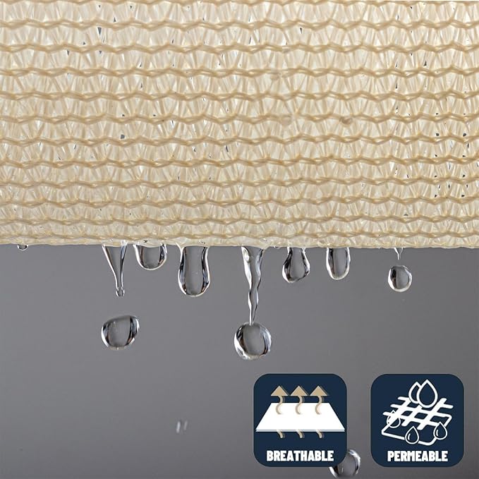 SUNNY GUARD Sun Shade Sail 13' x 20' Rectangle Butter Cream UV Block Sunshade for Backyard Yard Deck Patio Garden Outdoor Activities and Facility(We Make Custom Size)