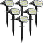 WELALO Solar Spot Lights Outdoor, [6 Pack/65 LED/3 Modes] Solar Landscape Spotlights, Solar Powered Christmas Halloween Lights, IP68 Waterproof Wall Lights for Walkway Yard Garden Driveway(Cool White)