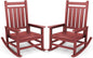 SERWALL Oversized Outdoor Rocking Chair Set of 2, HDPE Rocker for Adults, Patio Rocking Chairs for Porch, Crimson Red