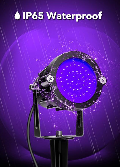 Elenora Halloween Spotlights Outdoor, 15W LED Black Light/Blacklight for Glow Party Body Paint Fluorescent Poster, 110V Plug-in Spot Light IP65 Waterproof Landscape Lighting for Yard Garden, 1 Pack