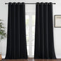 NICETOWN Blackout Black Curtain & Drape 90 inches Long - Grommet Thermal Insulated Blackout Drape Light Blinds Room Darkening Window Treatment for Bedroom (1 Panel, W52 x L90, Black)
