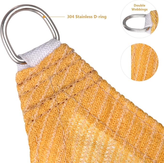 Eden's Decor 4' x 5' Wheat Sun Shade Sail Rectangular Straight Flat Edge Outdoor Canopy Fabric Cloth Awning for Pergola Patio Garden Backyard Custom Size