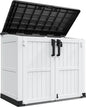 LHBcraft Outdoor Storage Cabinet 36 Cu Ft with Lockable Doors, Portable Horizontal Resin Storage Shed -Easy to Assemble, Waterproof Outdoor Storage Box for Backyards,Patios