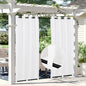 Easy-Going Linen Look Outdoor Curtains Waterproof Windproof Porch Curtains, Soft Thicken Outdoor Privacy Curtains for Patio, Gazebo, Grommet Top and Tab Bottom Drape, 1 Panel, 54x120 inch, White