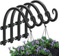 4 Pack 12Inch Plant Hanger, Sturdy Hanging Plant Bracket Hooks Outdoor, Bird Feeder Hanger for Bird Feeders, Planters, Lanterns, Wind Chimes Indoor Outdoor (Black)
