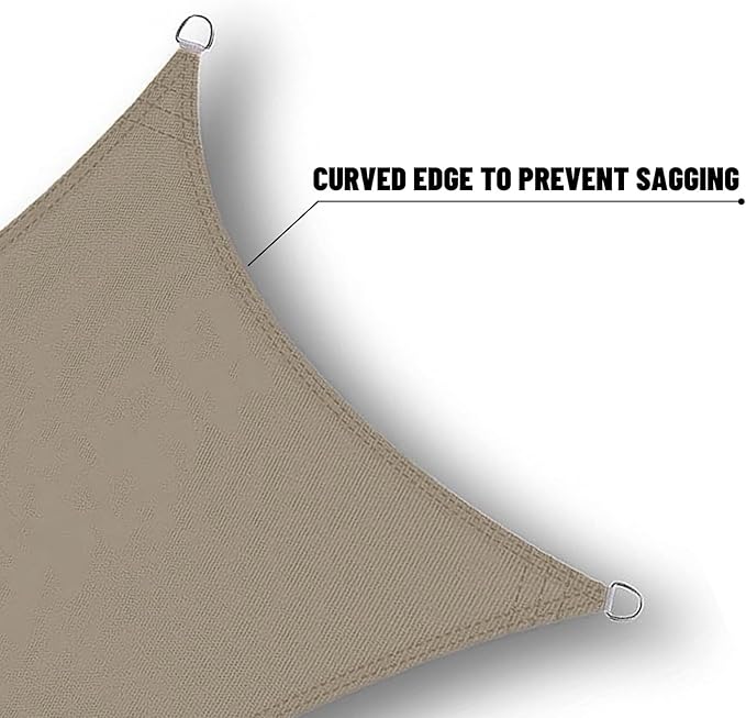 SUNNY GUARD Waterproof Sun Shade Sail 7'x8'x10.6' Taupe Right Triangle UV Block Sunshade for Backyard Yard Deck Patio Garden Outdoor Activities and Facility(Customized)