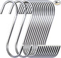 30 Pack 3.7 inch Metal S Hooks Steel S Hooks Plants Hanging Hangers for Kitchen Pans Pots Bags Purse Jeans Jewelry Towels