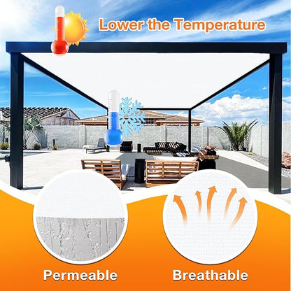 Artpuch Outdoor Pergola Shade Cover 6' X 7' Sun Shade Cloth with Grommets, 90% UV Protection Canopy Patio Privacy Screen (Customized Available) GN107, White
