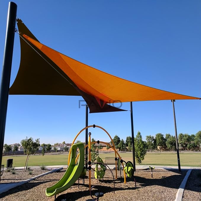 Patio Paradise 8' x 8' x 8' Sun Shade Sail Triangle Canopy Shade Cloth Fabric Sunlight Block Patio Pergola Cover HDPE Deck Awning for Outdoor Backyard Roof Shading, Orange
