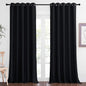 NICETOWN Blackout Curtain Panel 90" Long for Living Room - Light Reducing Thermal Insulated Solid Grommet Blackout Curtain Window Curtain Drape for Hall/Villa (1 Panel, W66 x L90, Black)