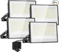 Onforu 120W Flood Lights Outdoor, 12000lm Bright LED Work Light with Plug, 6500K Daylight White LED Flood Lighting, IP66 Waterproof Security Yard Lights for Yard Garage Stadium 4 Pack