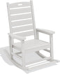 SERWALL HDPE Outdoor Rocking Chair, Oversized Rocking Chair with Footboard, High Back Porch Rocker Chair with 350lbs Support, White