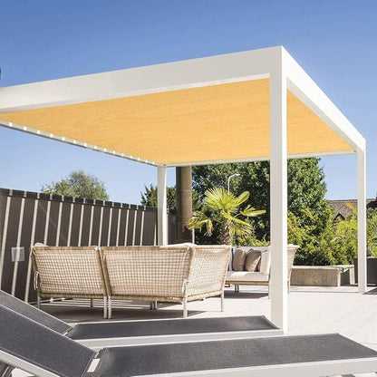 Eden's Decor Straight Flat-Edged Sun Shade Sail Rectangular 5' x 11' Wheat UV-Blocking Outdoor Canopy Fabric Cloth Awning for Pergola Patio Garden Backyard Custom Size