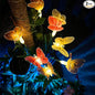 Anordsem Solar Garden Lights Outdoor: 8 Removable Optical Fiber Butterflies 2 Pack - Waterproof Fun Animal Decoration for Yard Patio Path - Gardening Gifts for Garden Lovers Over 30