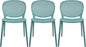 2xhome Set of 3 Patio Dining Chairs | Modern Stackable Outdoor Pool Side Chair | Weather Resistant Plastic for Yard, Porch, Balcony, Kitchen, Teal
