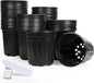 JERIA 100-Pack 1 Gallon Flexible Plant Nursery Pots with 100Pcs Plant Labels,Thickened Soft Plastic Seedling Pots,Seed Starting Pot Flower Plant Container for Succulents，Seedlings