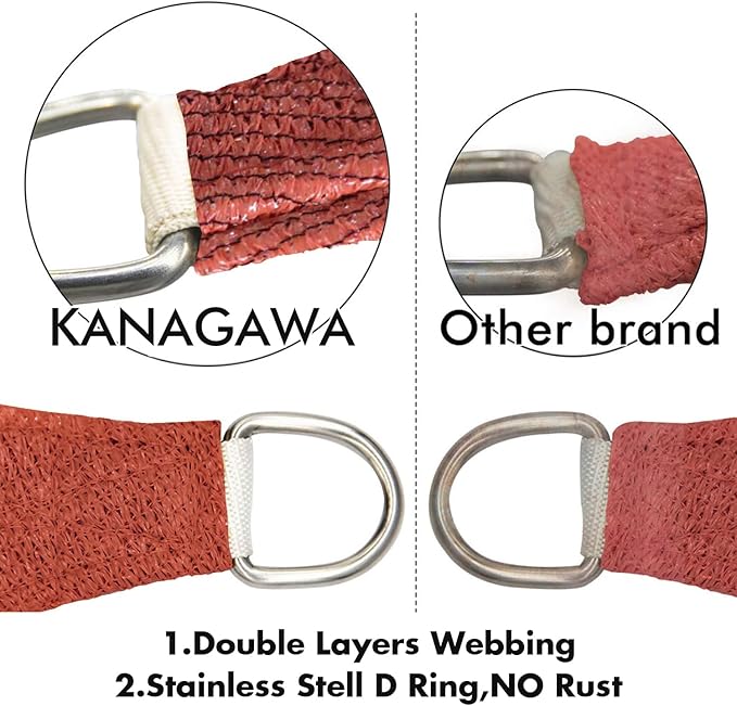 KANAGAWA 9'X10' Rust Red Custom Size Sun Shade Sail Rectangle UV Block Canopy Cover for Patio Backyard Lawn Garden Outdoor (Customized Available)
