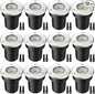 LED Landscape Lights, 12 Pack 7W Ground Lights With 24 Connectors, Low Voltage In-Ground Well Pathway Lighting, Warm White, Waterproof for Driveway, Deck, Step, Garden