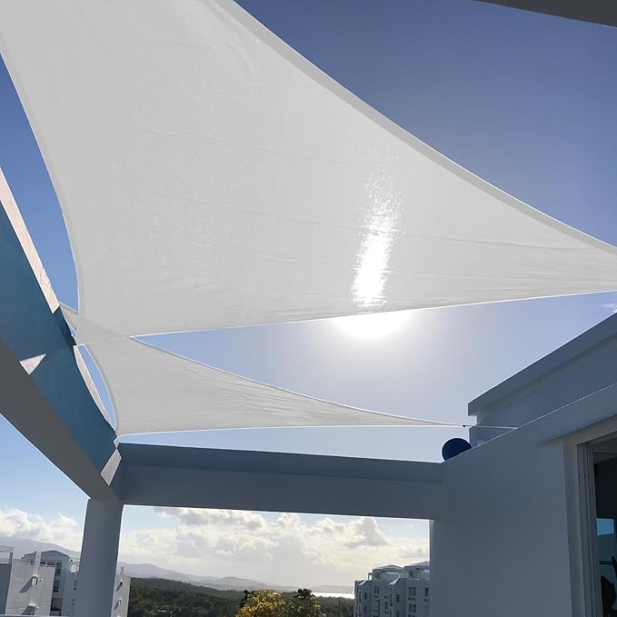 SUNNY GUARD Custom Size 9'x18'x20.1' Silver Grey Sun Shade Sail Right Triangle UV Block Shade for Backyard Yard Patio Deck Garden(Customized)