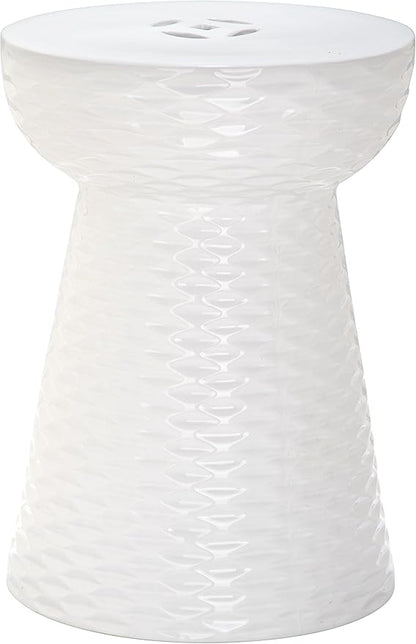 Safavieh Daphne Glazed Ceramic Decorative Garden Stool, White