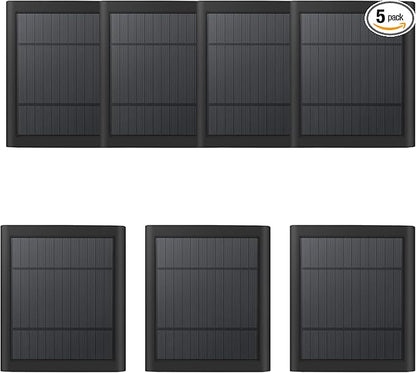 USB-C to Ring Barrel Plug 7Pack 4W Solar Charger for Ringing Spotlight & Stick Up Outdoor Cam, Black, High Efficiency, 10FT/3M Long Cable with IP65 dustproof and Waterproof