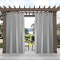 Exclusive Home Cabana Solid Indoor/Outdoor Light Filtering Hook-and-Loop Tab Top Curtain Panel Pair, 54"x132", Cloud Grey
