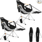 KingCamp Hammock Chair with Footrest – Heavy Duty Swinging Rocking Camping Chairs for Adults up to 400lbs, Folding Portable Oversized Rocker with Cup Holder & Pillow for Outdoor Beach Lawn RV Sports