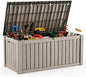 DRATO 120 Gallon Large Deck Box, Outdoor Storage Box for Patio Furniture, Patio Cushions, Gardening Tools, Pool Supplies,660lbs Weight Capacity,Waterproof Resin Storage Boxes（Gray，120 Gallon）