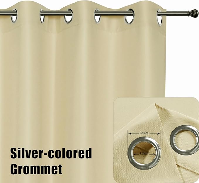 BONZER Outdoor Curtains for Patio Water Resistant Heavy Privacy Light Filtering Grommet Outside Curtains for Porch, Pergola, Gazebo, 1 Panel, 54W x 95L inch, Cream
