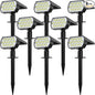 Solar Spot Lights Outdoor, [8 Pack/65 LED] 2-in-1 Solar Landscape Spotlights, 3 Lighting Modes Solar Garden Lights, IP65 Waterproof Flood Lights for Patio Pathway Driveway Yard(Cool White)
