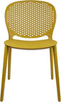 2xhome Patio Dining Chair | Modern Stackable Outdoor Pool Side Chair | Weather Resistant Plastic for Yard, Porch, Balcony, Kitchen, Yellow, Single, Set of 1