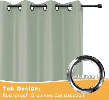 HolidayIdeas Outdoor Curtains for Patio Waterproof, 4 Panels - 54 x 84 Inch - Privacy Protection & Light Filtering Curtains Grommet Outside Curtains for Porch, Gazebo, Pergola (Sage Green)