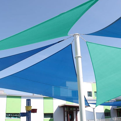 E&K Sunrise 20' x 20' x 20' Sun Shade Sail Triangle Canopy Shade Cover UV Block for Patio Backyard Garden Outdoor (Blue)