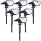 Biling Solar Spot Lights Outdoor, 2-in-1 Solar Landscape Lights 12 LED Bulbs Solar Powered Lights IP67 Waterproof Adjustable Wall Light for Patio Pathway Yard Garden Driveway Pool - White(6 Pack)