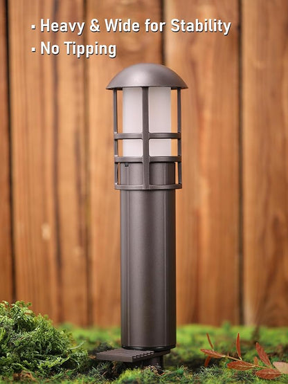 LEONLITE 8-Pack Low Voltage Landscape Lights Pathway, 3W 12V LED Path Lights, CRI90+, IP65 Waterproof Walkway Light, ETL Listed, Oil Rubbed Bronze Aluminum Housing, 3000K Warm White