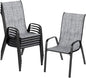 TLSUNNY Patio Chairs, Stackable Textilene Outdoor Dining Furniture for All Weather, with 17.7″ Wide Seat & Metal Frame, for Garden, Backyard, Deck, Restaurant, Poolside (6, Grey, 26.4″)