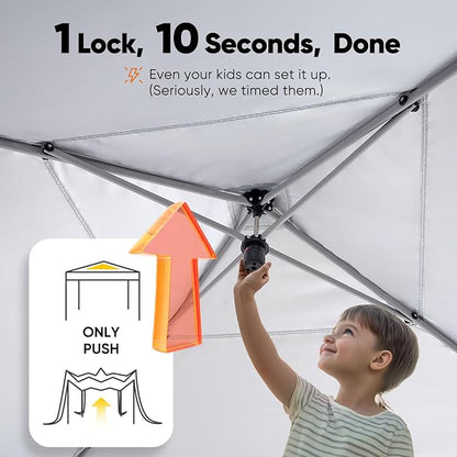 Quictent Privacy 10x10 Pop up Canopy Tent with Sidewalls and Roll-up Ventilated Windows, One Person Easy Setup, Outdoor Commercial Gazebo Shelter Enclosed Waterproof, Bonus 4 Sandbags
