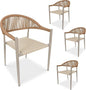 TWT Patio Dining Chairs Outdoor Stackable Dining Chairs for All Weather, Breathable Textilene Garden Outdoor Furniture for Backyard Deck (Brown, Set of 4)