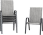 UDPATIO Patio Chairs Set of 6, Stackable Outdoor Dining Chairs for All Weather, Outdoor Furniture with Breathable Textilene Fabric, 350LBS Capacity, for Garden, Backyard, Deck (Light Grey)