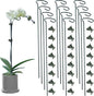 12 Pack Plant Support Stakes with 24 Pcs Plant Clips, Garden Single Stem Support Stake, Plant Cage Support Ring for Indoor Outdoor Flowers Rose Amaryllis Tomatoes Peony Lily Orchid (16 Inch)