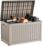 DRATO 280 Gallon Deck Box, Waterproof Resin Large Outdoor Storgae Box for Patio Furniture, Patio Cushions, Gardening Tools, Pool Supplies, Lockable（Gray，280 Gallon）