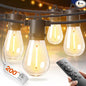 addlon 200FT(4-Pack*50FT) LED Outdoor String Lights with Edison Shatterproof Bulbs, Heavy-Duty and Weatherproof Strand, Commercial Grade Patio Lights, Decorative for Garden or Patio, Black