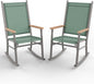 Shintenchi 2 Pcs Outdoor Rocking Chairs Set,Upgraded High Back Patio Rocking Chairs Set,Breathable Textilene Fabric Rocking Chair for Porch,Patio,Garden,Balcony(Green)