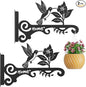 Metal Plant Hooks (2-Pack) - Decorative Wall Hangers with Bird Design for Indoor & Outdoor Use - Hanging Brackets for Plants, Flower Baskets, Bird Feeders, Lanterns - Patio, Garden, Home Decor