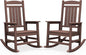 SERWALL HDPE Outdoor Rocking Chair Set of 2, Oversized Patio Rocking Chairs, All-Weather Porch Rockers for Adults, Coffee