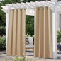NICETOWN Indoor & Outdoor Curtain for Patio Waterproof 108" Long, Triple Weave Sunlight Blocking Thermal Insulated Privacy Room Darkening for Bedroom & Outdoor, Biscotti Beige, 1 Panel, 52" Wide