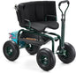 VEVOR Garden Seat with Wheels, Rolling Garden Stool with Height Adjustable & 360° Swivel Seat, 400lbs Weight Capacity, Gardening Cart Bench, Ergonomic Backrest & Tool Storage, for Yard, Patio
