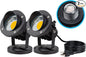 SUNVIE 20W Spot Lights Outdoor with Photocell Sensor, Dusk to Dawn LED Landscape Spotlights, Waterproof 120V 2000LM 3000K Landscape Lighting for Yard Flag Tree Garden 6 FT US 3-Plug in Cord, 2 Pack