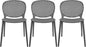 2xhome Set of 3 Patio Dining Chairs | Modern Stackable Outdoor Pool Side Chair | Weather Resistant Plastic for Yard, Porch, Balcony, Kitchen, Gray