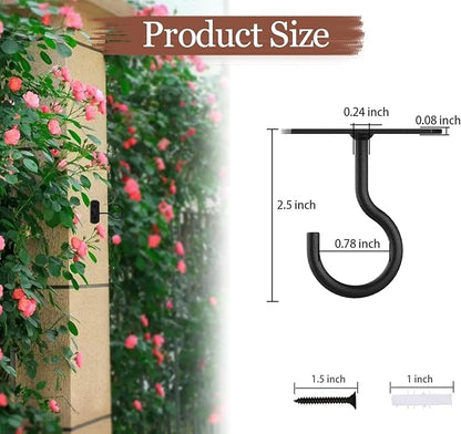 30Pack Ceiling Hooks Bulk 2.5in for Hanging Plants Black